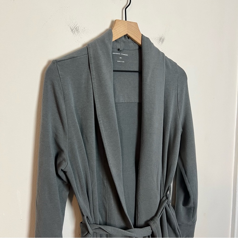 UNIVERSAL STANDARD- Rachele Lounge Robe Pima Cotton - Picture 3 of 6
